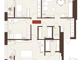 Продается 4-комнатная квартира ЖК Невский, 91.35  м&sup2;, 15400000 рублей