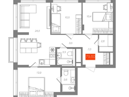 Продается 3-комнатная квартира  Квартал ЩА, сек 2.1, 79.5  м&sup2;, 16390000 рублей