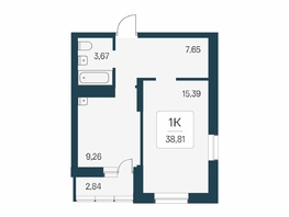 Продается 1-комнатная квартира ЖК Расцветай на Бугринской роще, 38.81  м&sup2;, 6210000 рублей