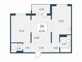 Продается 2-комнатная квартира ЖК Эко-квартал на Кедровой, дом 6, 62.9  м&sup2;, 7200000 рублей