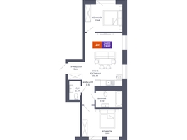 Продается 2-комнатная квартира ЖК Звезда, дом 2, 59.67  м&sup2;, 11800000 рублей