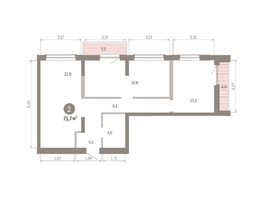 Продается 2-комнатная квартира ЖК Европейский берег, дом 46, 75.72  м&sup2;, 11570000 рублей