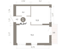 Продается 1-комнатная квартира  Квартал Молодость, дом 1, 41.17  м&sup2;, 7180000 рублей