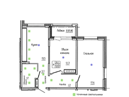 Продается 2-комнатная квартира ЖК Самоцветы, Бирюза дом 3, 58.8  м&sup2;, 7920000 рублей