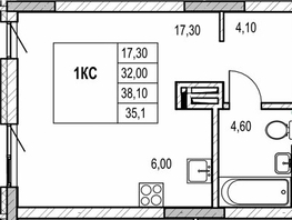 Продается Студия ЖК Автограф, 32  м&sup2;, 6350000 рублей