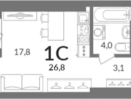 Продается Студия ЖК Горская Лагуна, 25.85  м&sup2;, 7500000 рублей