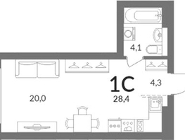 Продается Студия ЖК Горская Лагуна, 28.4  м&sup2;, 7600000 рублей