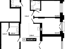 Продается 2-комнатная квартира ЖК Платина, 81.39  м&sup2;, 30243000 рублей