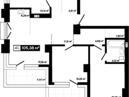 Продается 2-комнатная квартира ЖК Платина, 88.83  м&sup2;, 31691000 рублей