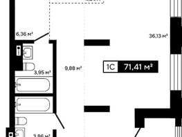 Продается Студия ЖК Платина, 67.48  м&sup2;, 23959000 рублей