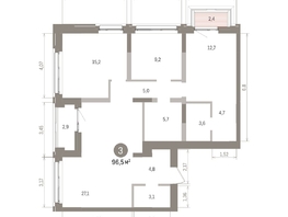 Продается 3-комнатная квартира ЖК Европейский берег, дом 32, 96.76  м&sup2;, 15020000 рублей