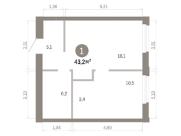 Продается 1-комнатная квартира ЖК Город на озере, 43.19  м&sup2;, 11400000 рублей