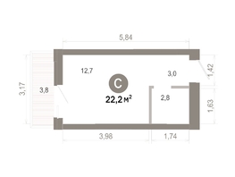 Продается Студия  Квартал Молодость, дом 1, 22.19  м&sup2;, 4200000 рублей