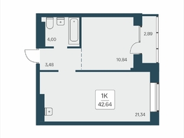Продается 1-комнатная квартира ЖК Расцветай на Дуси Ковальчук, 42.64  м&sup2;, 8600000 рублей
