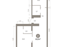 Продается 2-комнатная квартира ЖК Лебедевский квартал, д 1, 63.6  м&sup2;, 9460000 рублей