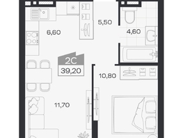 Продается 2-комнатная квартира ЖК Ясный берег, дом 32, 39.2  м&sup2;, 7814000 рублей