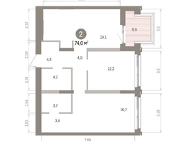 Продается 2-комнатная квартира ЖК Европейский берег, дом 32, 73.97  м&sup2;, 12490000 рублей