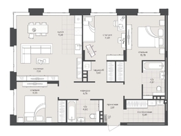 Продается 3-комнатная квартира ЖК Новый Кедровый, дом 2, 93.2  м&sup2;, 15400000 рублей