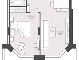Продается 1-комнатная квартира ЖК Новый Кедровый, дом 2, 67.48  м&sup2;, 9710000 рублей