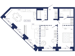 Продается 2-комнатная квартира ЖК Юнити Центр, 77.84  м&sup2;, 20000000 рублей