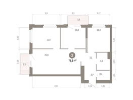 Продается 3-комнатная квартира ЖК Город на озере, 78.45  м&sup2;, 15800000 рублей