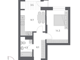 Продается 1-комнатная квартира ЖК ОСКАР, дом 2, 39.9  м&sup2;, 9190000 рублей