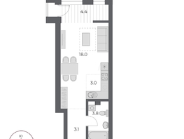 Продается Студия ЖК ОСКАР, дом 2, 32.3  м&sup2;, 7670000 рублей