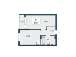 Продается 1-комнатная квартира ЖК Расцветай на Зорге, дом 4, 42.56  м&sup2;, 6060000 рублей