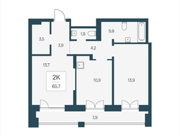 Продается 2-комнатная квартира ЖК Расцветай на Кропоткина, дом 2, 65.7  м&sup2;, 10400000 рублей
