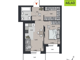 Продается 2-комнатная квартира ЖК ДНК, 46.4  м&sup2;, 7400000 рублей