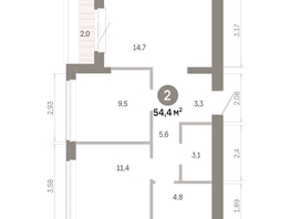 Продается 2-комнатная квартира  Квартал Молодость, дом 1, 54.39  м&sup2;, 8590000 рублей