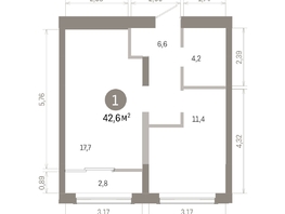 Продается 1-комнатная квартира ЖК Европейский берег, дом 46, 42.62  м&sup2;, 8560000 рублей