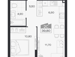 Продается 2-комнатная квартира ЖК Ясный берег, дом 32, 39.8  м&sup2;, 7270000 рублей