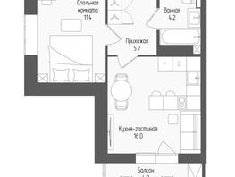 Продается 2-комнатная квартира ЖК Тетрис, корпус 1, 38.8  м&sup2;, 7863000 рублей