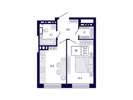 Продается 1-комнатная квартира ЖК Цитатум, 37.7  м&sup2;, 8250000 рублей