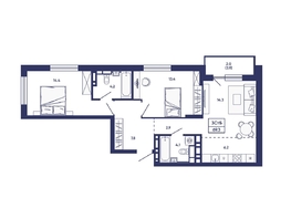 Продается 3-комнатная квартира ЖК Сподвижники, дом 3, 69.3  м&sup2;, 7950000 рублей