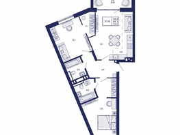 Продается 3-комнатная квартира ЖК Горизонт, дом 2, 72.2  м&sup2;, 10700000 рублей
