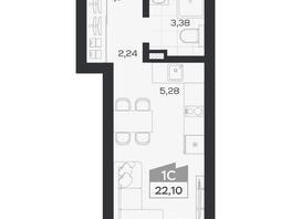 Продается Студия ЖК Квартал 54, дом 1, 22.1  м&sup2;, 4716000 рублей