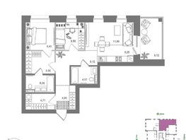 Продается 2-комнатная квартира ЖК Спектр, дом 10, 79.59  м&sup2;, 13260000 рублей