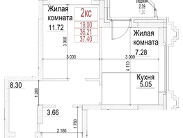 Продается 1-комнатная квартира ЖК Чернышевский, корп 4.1, 36.2  м&sup2;, 8740000 рублей