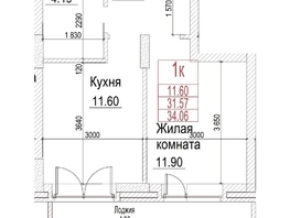 Продается 1-комнатная квартира ЖК Чернышевский, корп 4.1, 31.5  м&sup2;, 8550000 рублей