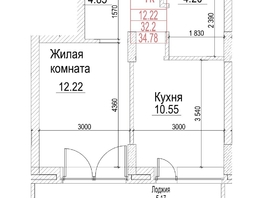 Продается 1-комнатная квартира ЖК Чернышевский, корп 4.1, 32.2  м&sup2;, 8560000 рублей