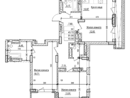 Продается 2-комнатная квартира ЖК Чернышевский, корп 3.2, 81.9  м&sup2;, 16000000 рублей