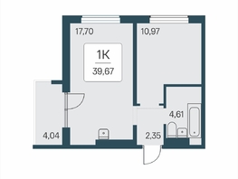 Продается 1-комнатная квартира ЖК Эко-квартал на Кедровой, дом 7, 39.67  м&sup2;, 5200000 рублей