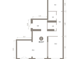 Продается 2-комнатная квартира ЖК Европейский берег, дом 46, 83.52  м&sup2;, 13000000 рублей