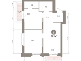 Продается 2-комнатная квартира ЖК Европейский берег, дом 32, 61.34  м&sup2;, 13650000 рублей