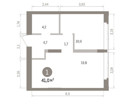 Продается 1-комнатная квартира ЖК Европейский берег, дом 32, 40.97  м&sup2;, 10010000 рублей
