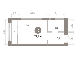 Продается Студия ЖК Европейский берег, дом 46, 21.05  м&sup2;, 5310000 рублей