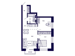 Продается 3-комнатная квартира ЖК Грибоедовский сад, 53.8  м&sup2;, 10300000 рублей