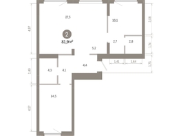 Продается 2-комнатная квартира ЖК Лебедевский квартал, д 1, 81.9  м&sup2;, 13440000 рублей